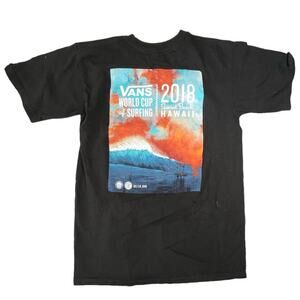 Vans black short sleeve tee shirt World Cup Surfing Hawaii 2018 Small NWOT